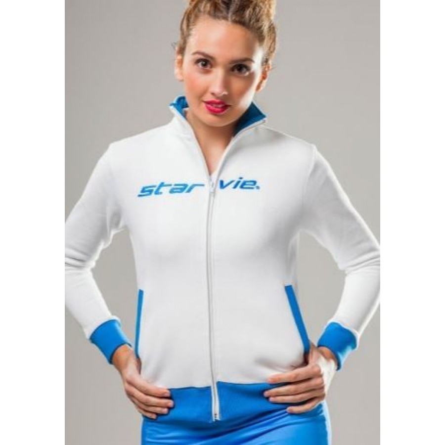 ROPA DE PADEL STARVIE CHAQUETA Power White Blue  Oferta + Barato