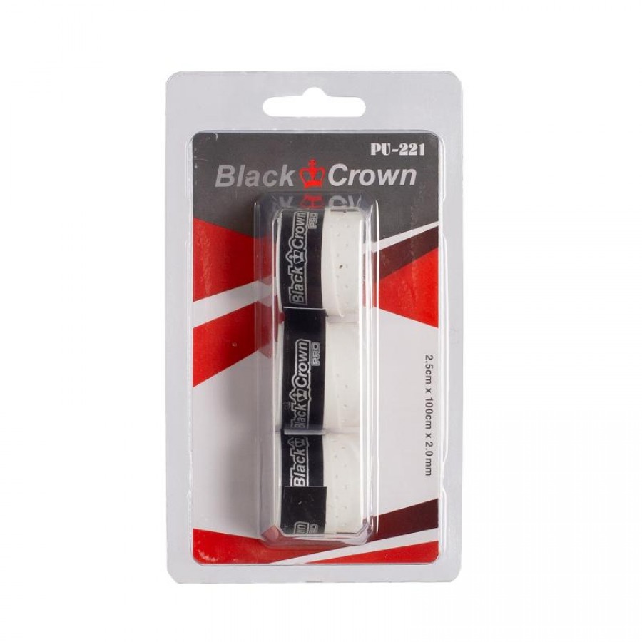 Blister Black Crown Perforado Blanco 3 Overgrips  Offer + Cheap