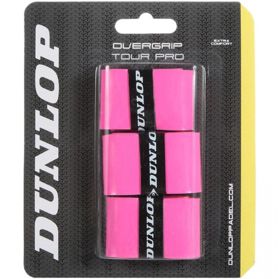 Blister Dunlop 3 Overgrips Tour Pro Pink Fluorine PADELPOINT Blister Dunlop 3 Overgrips Tour Pro Pink Fluorine