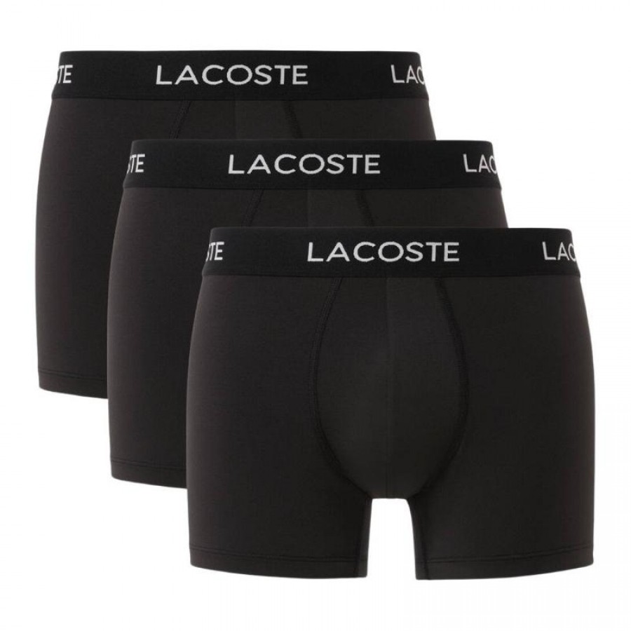 Boxers Lacoste Pique Negro 3 Unidades  Oferta + Barato