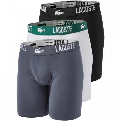 Lacoste Polyamide Boxers White Gray Black 3 Units