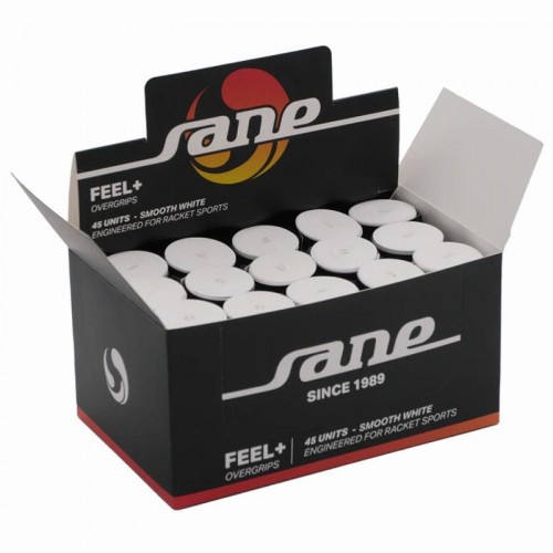 Sane Feel Smooth Overgrips Box White 45 Units
