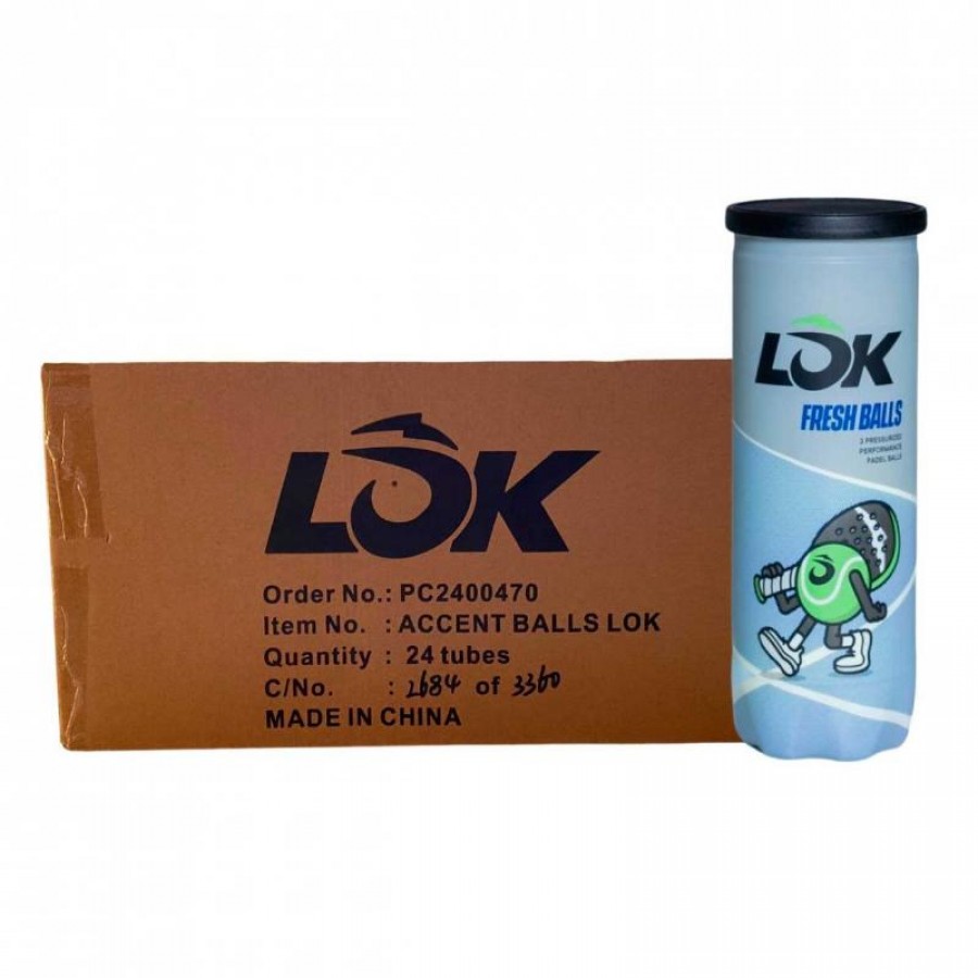 Cajon 72 Pelotas - 24 Botes de 3 uds - Lok Fresh  Oferta + Barato
