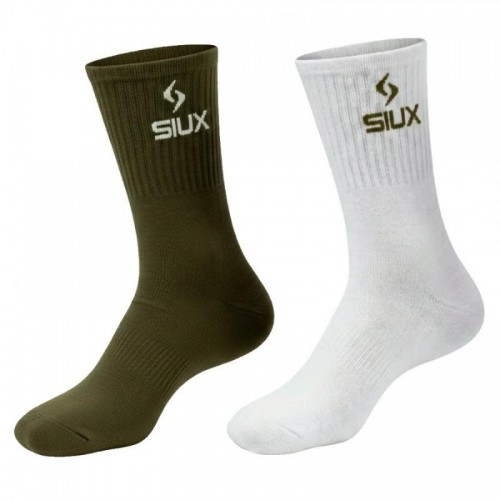 Calcetines Siux Groove Caña Alta Verde Blanco 2 Pares