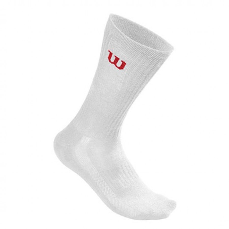 Wilson Crew White Socks 3 Pairs PADELPOINT Wilson Crew White Socks 3 Pairs