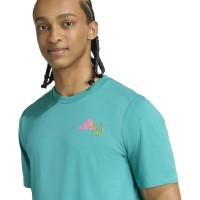 Camiseta Adidas Padel Graphic Azul Teal  Oferta + Barato