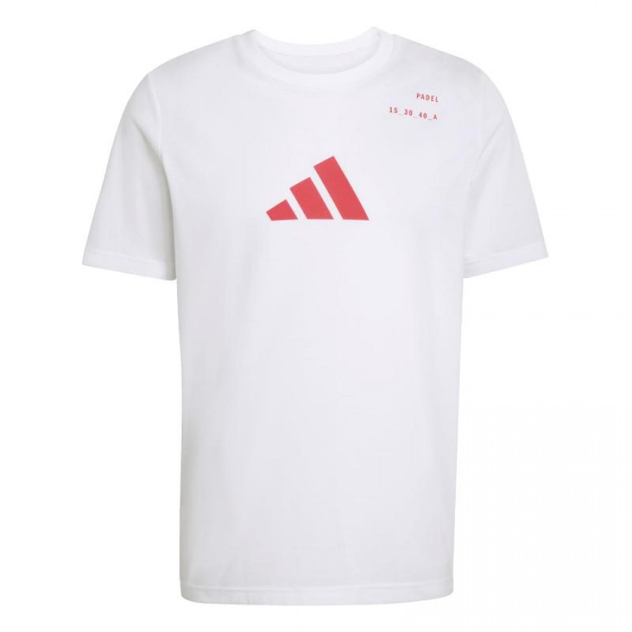 Camiseta branca com estampado Padel da Adidas