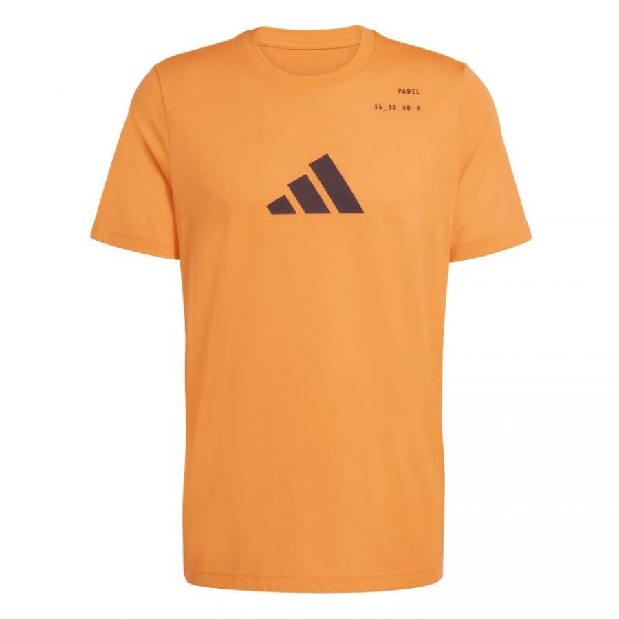 Camiseta Laranja Gráfica Padel da Adidas
