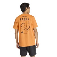 Camiseta Laranja Gráfica Padel da Adidas