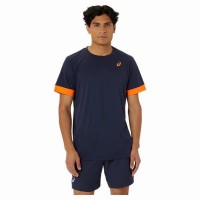 Camiseta Asics Court Azul Medianoche Naranja  Oferta + Barato