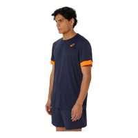 Camiseta Asics Court Azul Medianoche Naranja  Oferta + Barato