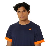 Camiseta Asics Court Azul Medianoche Naranja  Oferta + Barato