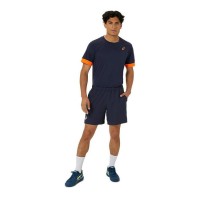 Camiseta Asics Court Azul Medianoche Naranja  Oferta + Barato