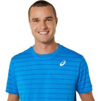 Camiseta Asics Court Stripes SS Azul  Oferta + Barato