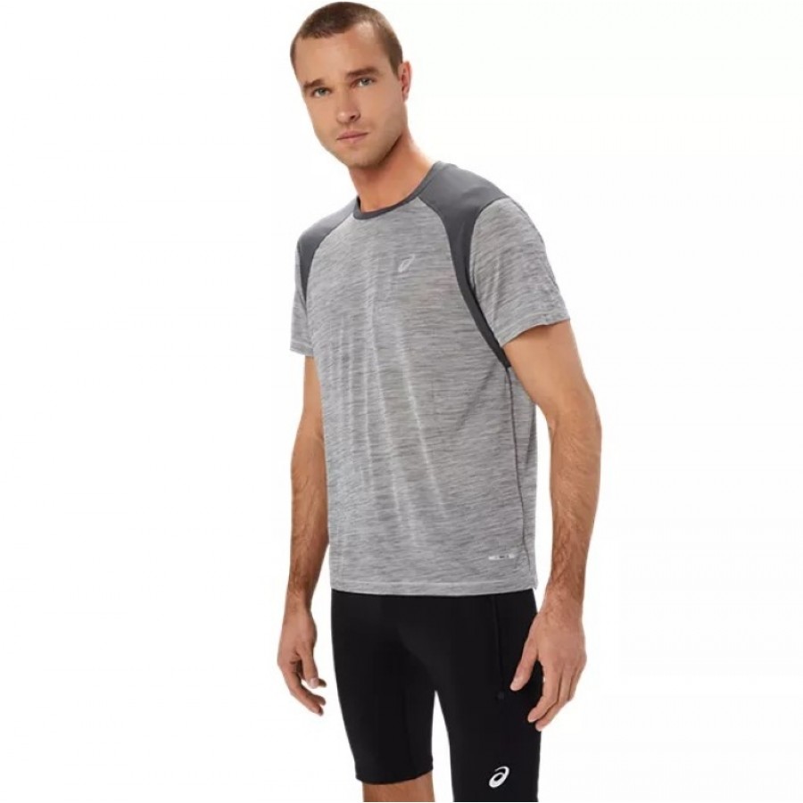 Asics Road SS Top T-Shirt Gris  Offre - Pas cher