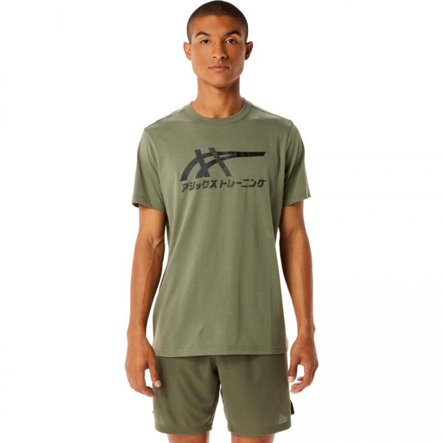 Asics Tiger Lichen Green T-Shirt PADELPOINT Asics Tiger Lichen Green T-Shirt