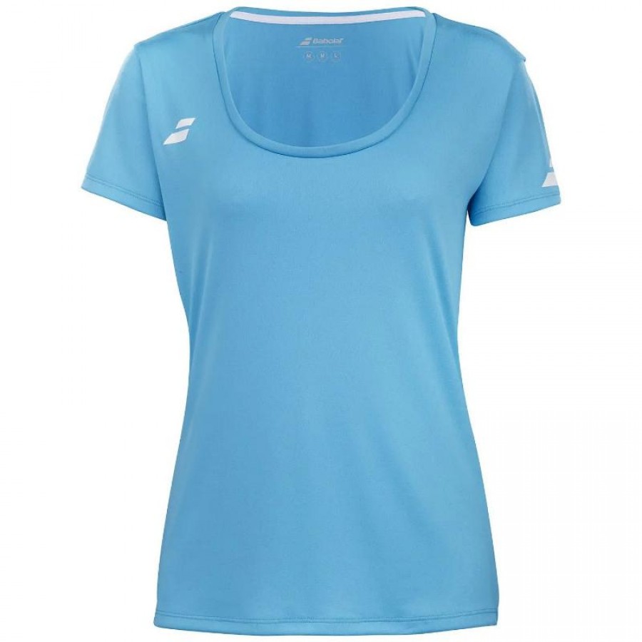 Camiseta Babolat Gioca Capsleeve Azul Cian Junior