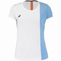 Camiseta Babolat gioca Capsleeve Blanco Naranja Junior