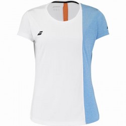 Camiseta Babolat gioca Capsleeve Blanco Naranja Junior