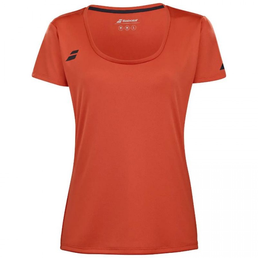 Camiseta Babolat gioca Capsleeve Rojo Naranja Junior