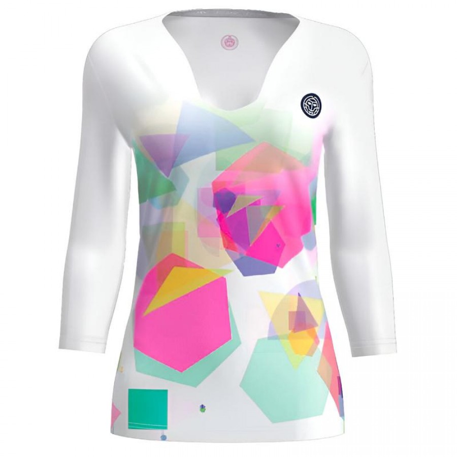 Camiseta Bidi Badu Kaleido V-Neck Blanco Mix Mujer  Oferta + Barato