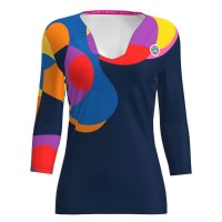 Camiseta Bidi Badu Twiggy V-Neck Azul Oscuro Mix Mujer  Oferta + Barato