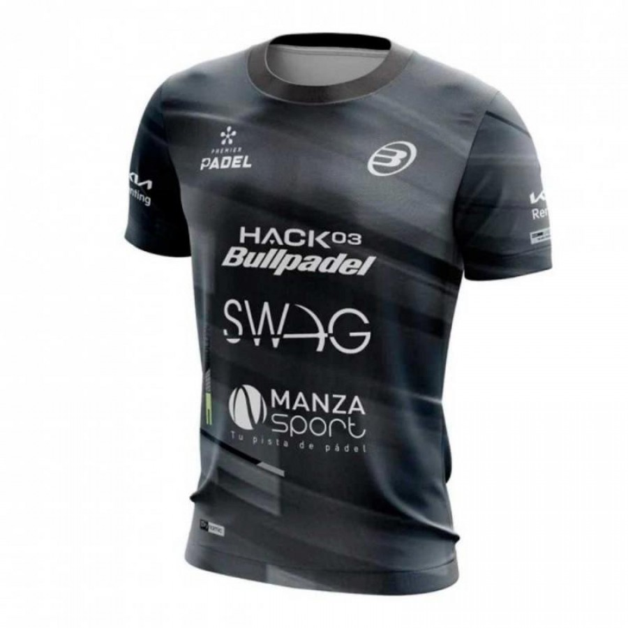 Bullpadel Paquito Navarro Premier Padel Adula Black T-Shirt PADELPOINT Bullpadel Paquito Navarro Premier Padel Adula Black T-Shirt