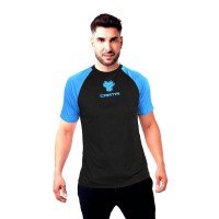 Camiseta Cartri Match Negro Azul  Oferta + Barato