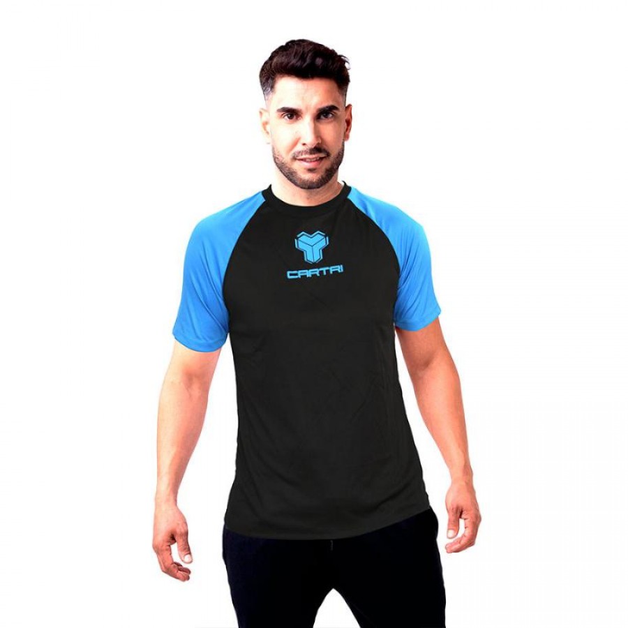 Camiseta Cartri Match Negro Azul  Oferta + Barato