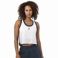 Camiseta Head Play Crop Top Blanco Azul Royal Mujer  Offer + Cheap