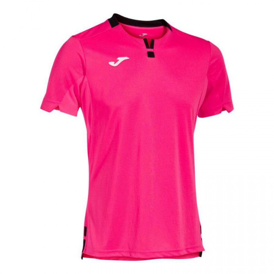 Camiseta Joma Ranking Rosa Fluor Negro  Oferta + Barato