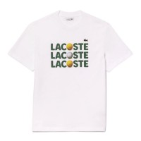Camiseta Lacoste Algodon Blanco  Oferta + Barato