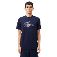 T-shirt Lacoste Pique Bleu Marine  Offre - Pas cher
