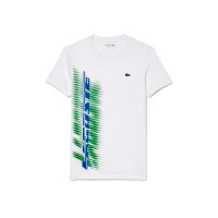 T-shirt Lacoste Sport Brand Contrast Blanc  Offre - Pas cher