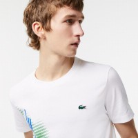 T-shirt Lacoste Sport Brand Contrast Blanc  Offre - Pas cher