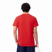 Camiseta Lacoste Sport Rojo Blanco  Oferta + Barato