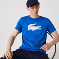 T-shirt Lacoste Sport Bleu Respirant  Offre - Pas cher