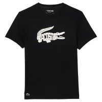 Camiseta Lacoste Ultra Dry Negro Blanco  Oferta + Barato