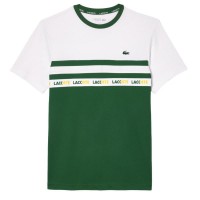 Camiseta Lacoste Ultra Dry Verde Blanco  Oferta + Barato