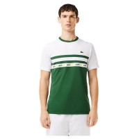 Camiseta Lacoste Ultra Dry Verde Blanco  Oferta + Barato