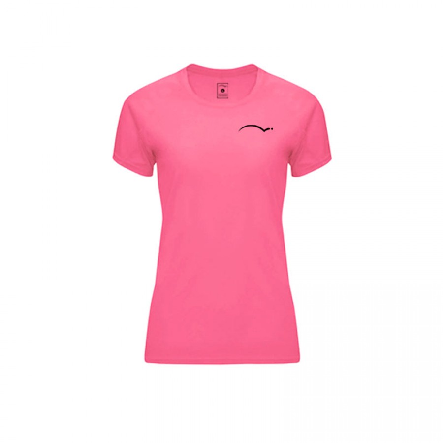 Camiseta PadelPoint Tournoi Rosa Fluor Mujer  Offre - Pas cher