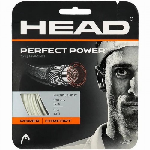 Cordaje Squash 10m Head Perfect Power 1,30mm Blanco