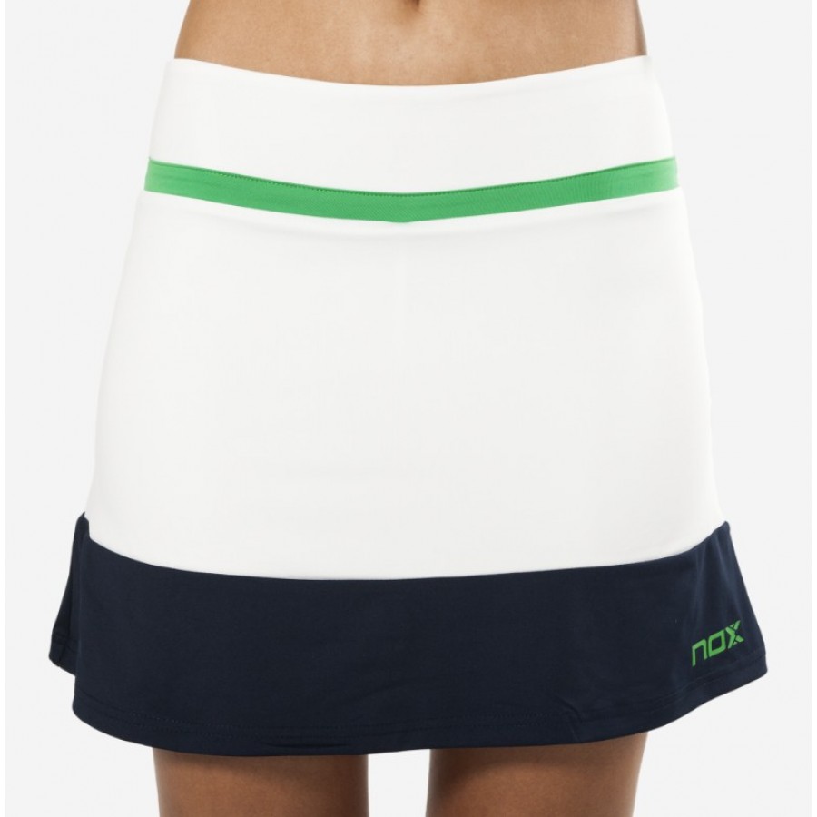 Falda Nox Pro Blanca Logo Verde  Oferta + Barato