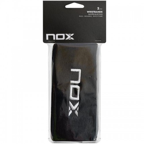 Munequeras Nox Long Black Logo White 2 Units