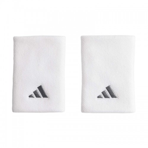 Adidas Long White Silver Wristbands 2 Units