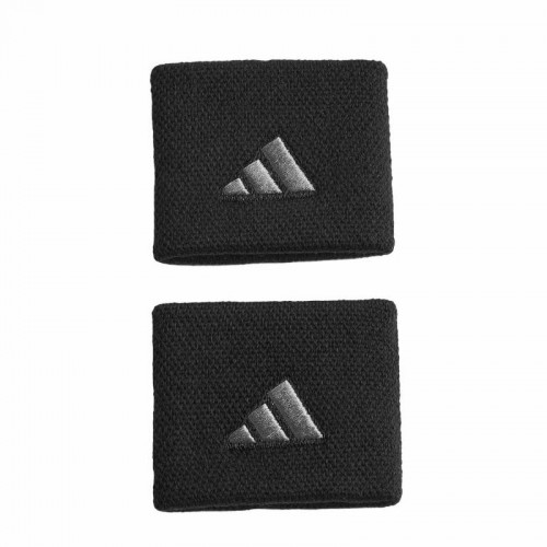 Adidas Black Silver Wristbands 2 Units