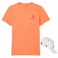 Pack Lacoste Novak Djokovic T-shirt orange et casquette blanche  Offre - Pas cher