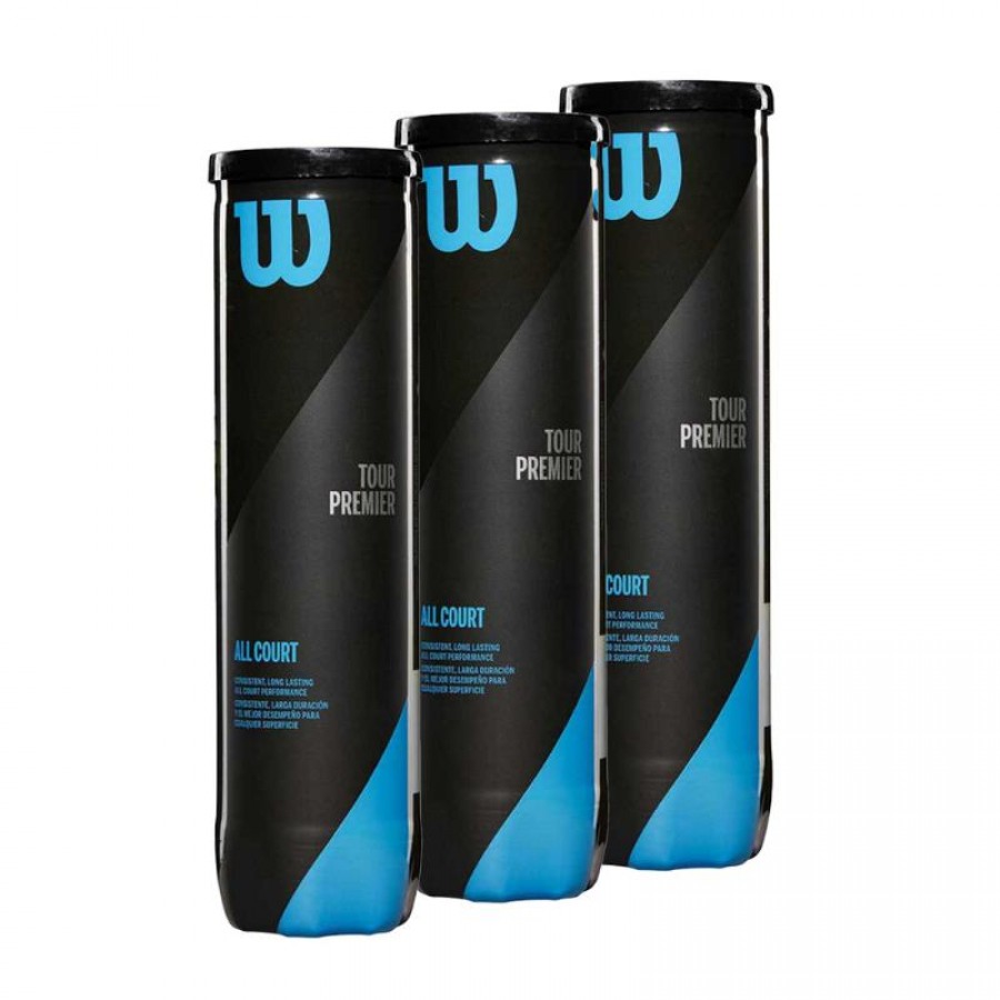 Pack de 3 Botes de 4 Pelotas Wilson Tour Premier All Court  Oferta + Barato