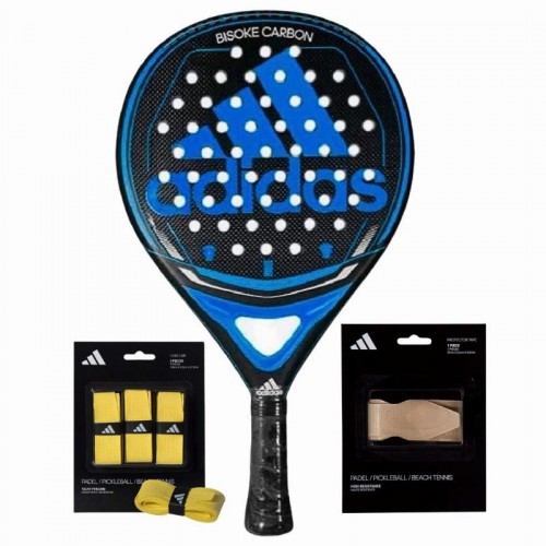 Adidas Bisoke Carbon Blue Racket Pack with Overgrips and Protector