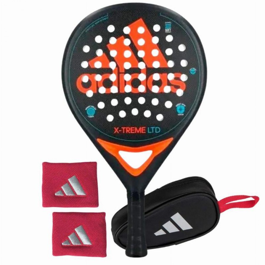 Pack Pala Adidas X-Treme Negro Naranja con Monedero y Munequeras   Oferta + Barato